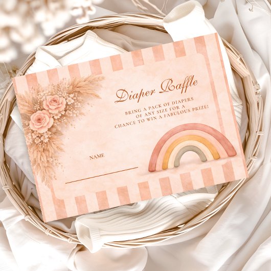 Warme Woestijn Boho Regenboog Luier Raffle Informatiekaartje