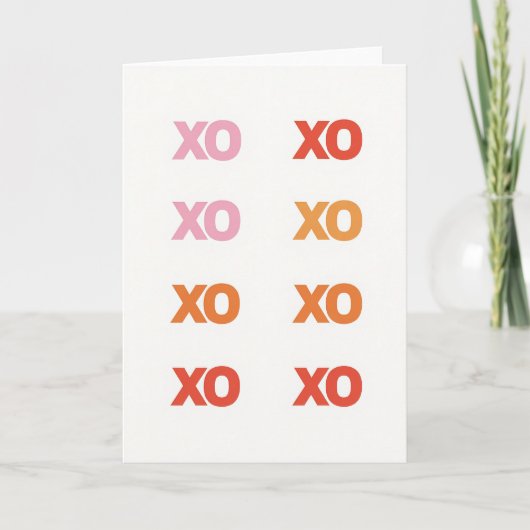 Warme Xo Minimalistische Kaart (Voorkant)