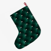 Warme Zachte Blauwgroen Groene Faux Velvet Grote Kerstsok (Achterkant (Hangend))
