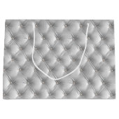 Warme Zachte Grijze Chic Faux Velvet Groot Cadeauzakje (Voorkant)