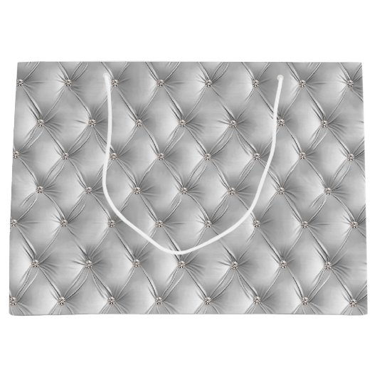 Warme Zachte Grijze Chic Faux Velvet Groot Cadeauzakje (Voorkant)