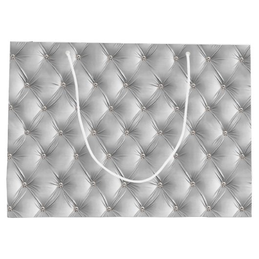 Warme Zachte Grijze Chic Faux Velvet Groot Cadeauzakje (Achterkant)