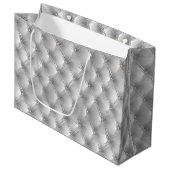 Warme Zachte Grijze Chic Faux Velvet Groot Cadeauzakje (Voorkant Gekanteld)