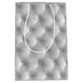 Warme Zachte Grijze Chic Faux Velvet Medium Cadeauzakje (Voorkant)