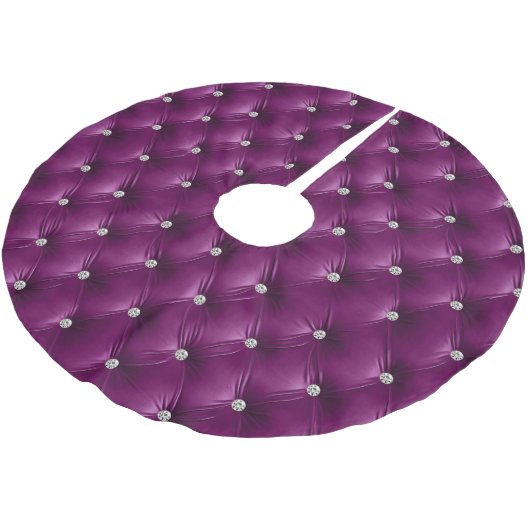 Warme Zachte Paarse Magenta Faux Velvet Kerstboom Rok (Gekanteld)