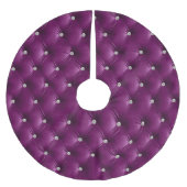 Warme Zachte Paarse Magenta Faux Velvet Kerstboom Rok (Voorkant)