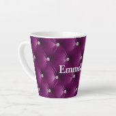 Warme Zachte Paarse Magenta Faux Velvet Latte Mok (Linkerhoek)