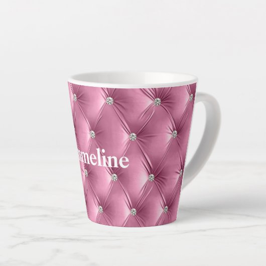 Warme Zachte Roze Faux Velvet Latte Mok (Rechterhoek)