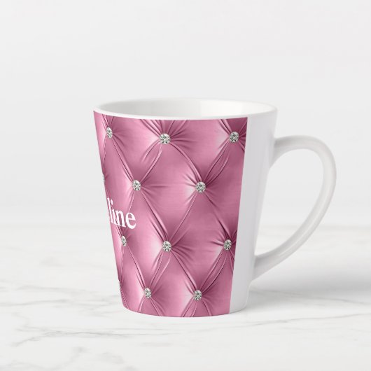 Warme Zachte Roze Faux Velvet Latte Mok (Rechts)