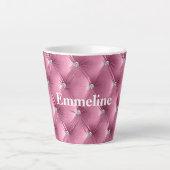 Warme Zachte Roze Faux Velvet Latte Mok (Voorkant)