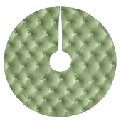 Warme Zachte Sage Groene Faux Velvet Kerstboom Rok (Voorkant)