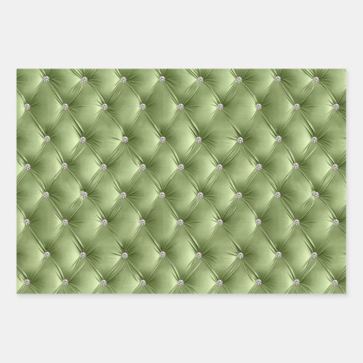 Warme Zachte Sage Groene Vrouwelijke Faux Velvet Inpakpapier Vel (Voorkant)