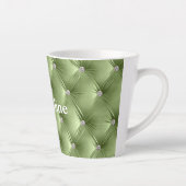 Warme zachte salie groen faux fluweel latte mok (Rechts)