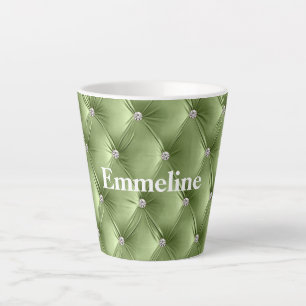 Warme zachte salie groen faux fluweel latte mok