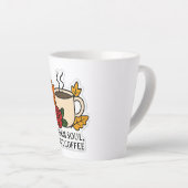 Warme ziel, warme koffie - herfst latte mok (Rechterhoek)