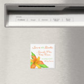 Warme Zomer Bloem Bruiloft Save the Date Magnet (Insitu (Vaatwasser))