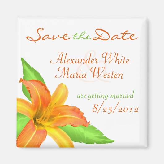 Warme Zomer Bloem Bruiloft Save the Date Magnet (Voorkant)