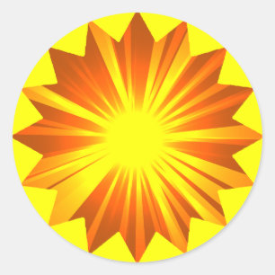 Warme zon ronde sticker