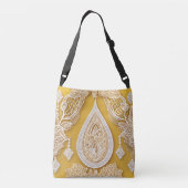 Warme zonnegele tinten AI-kunst Crossbody Tas (Achterkant)