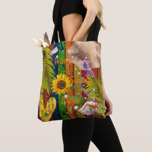 Warme Zonnige Dagen Kleurrijk Tropisch Strand Zome Tote Bag
