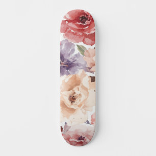 Warme Zonsondergang Pioen Waterverf Roos Bloem Persoonlijk Skateboard