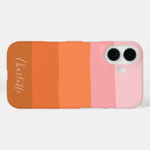 Warme zonsondergang roze terracotta gepersonalisee Case-Mate iPhone case (Achterkant (horizontaal))