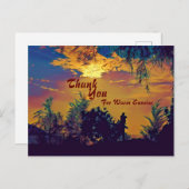 Warme Zonsopgang Aquarel Landschap Bomen Dank je w Briefkaart (Voorkant / Achterkant)