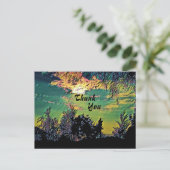 Warme  Zonsopgang Landschap Bomen Dank je wel Briefkaart (Staand voorkant)