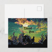 Warme  Zonsopgang Landschap Bomen Dank je wel Briefkaart (Voorkant / Achterkant)