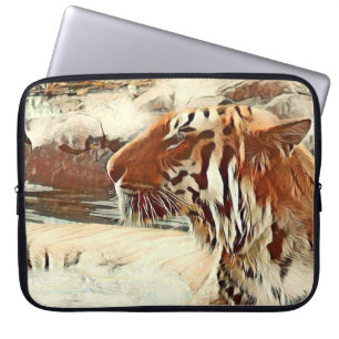 warme zwemtijger laptop sleeve