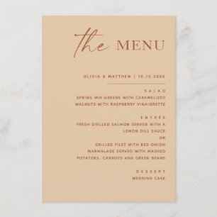 Warmer Trouwmenu met Perzikzand Zachte Moderne E Menu