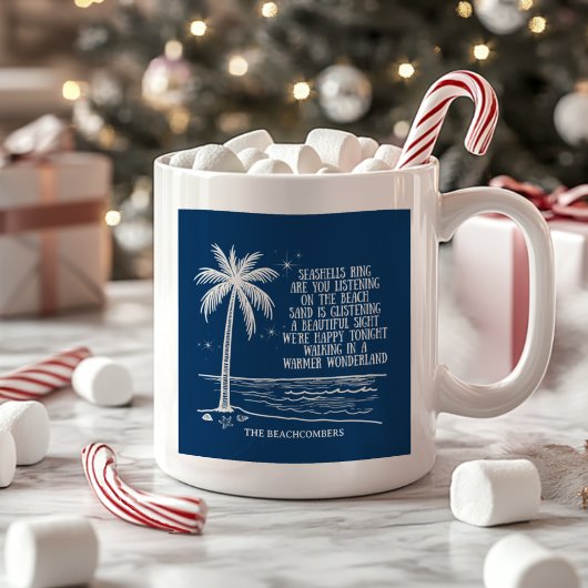 Warmer Wonderland Beach Palm Tree Christmas Koffiemok