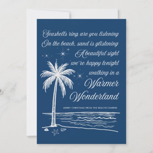 Warmer Wonderland Palm Tree Beach Christmas Feestdagenkaart (Voorkant)