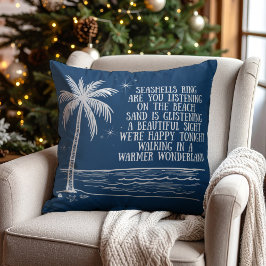 Warmer Wonderland Palm Tree Beach Christmas Kussen