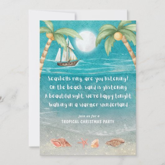 Warmer Wonderland Tropical Beach kerst Kaart (Voorkant)