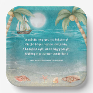 Warmer Wonderland Tropische kerstkerst Papieren Bordje