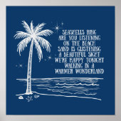 Warmere Kerstwonderland Palmboom Strand Kerstmis Poster (Voorkant)