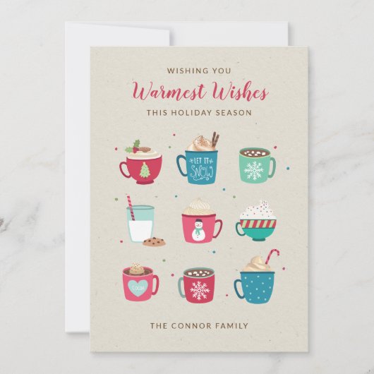 Warmerige wensen Hot Cocoa Kerstkaart zonder foto Kaart (Voorkant)