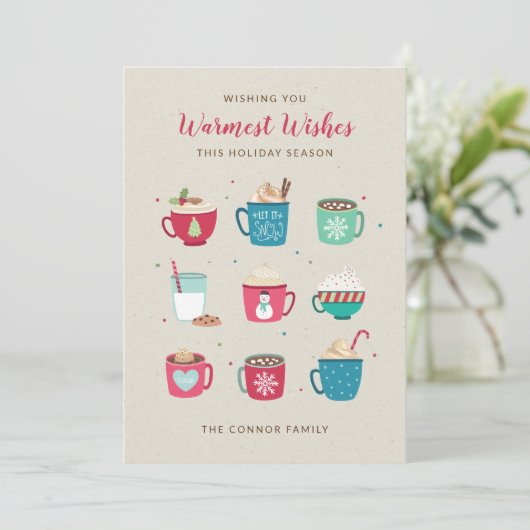 Warmerige wensen Hot Cocoa Kerstkaart zonder foto Kaart (Staand voorkant)