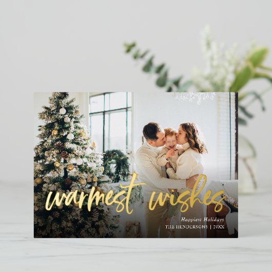 Warmest Gewenst de Kaart van de Holiday van de Fot (Staand Voorkant)