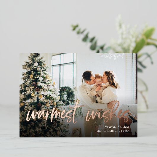 Warmest Gewenst de Kaart van de Holiday van de Fot (Staand Voorkant)