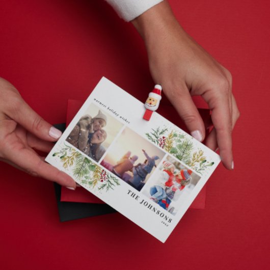 Warmest Goudwinter Botanische Foto Holiday Feestdagenkaart