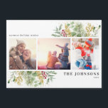 Warmest Goudwinter Botanische Foto Magnet<br><div class="desc">Kerstmis is zo'n speciale tijd van het jaar! En hoe kan je het beter vieren dan met een prachtige Warmest Gold Winter Greenery Botanical Photo Holiday Kaart Magnet! Deze verbluffende kaart bevat drie van uw favoriete foto's, mooi versierd met feestelijke rode en groene wintermotieven. Het is de perfecte manier om...</div>