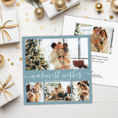 Warmest wenst Elegant 4 Kerstmis met fotocollage Feestdagenkaart