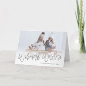 Warmest wenst Silver Script-fotobedekking Feestdagen Kaart (Voorkant)