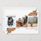 Warmest wil Boho Citrus Botanical 3 Foto Holi Feestdagenkaart (Voorkant)