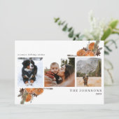 Warmest wil Boho Citrus Botanical 3 Foto Holi Feestdagenkaart (Staand voorkant)