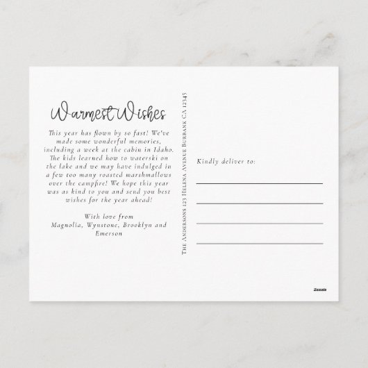 Warmest wil Burlap Eucalyptus Photo Collage Feestdagenkaart (Achterkant)