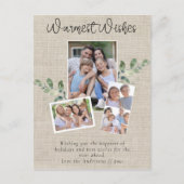 Warmest wil Burlap Eucalyptus Photo Collage Feestdagenkaart (Voorkant)