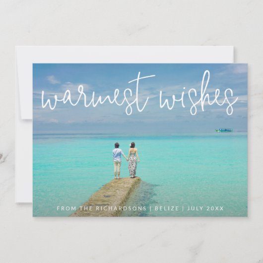 Warmest wil Elegant Beach met Kerstmis Feestdagenkaart (Voorkant)